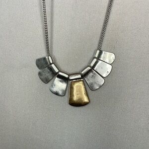 NWT The Sak Paddle Charm Necklace Silver Gold Tone